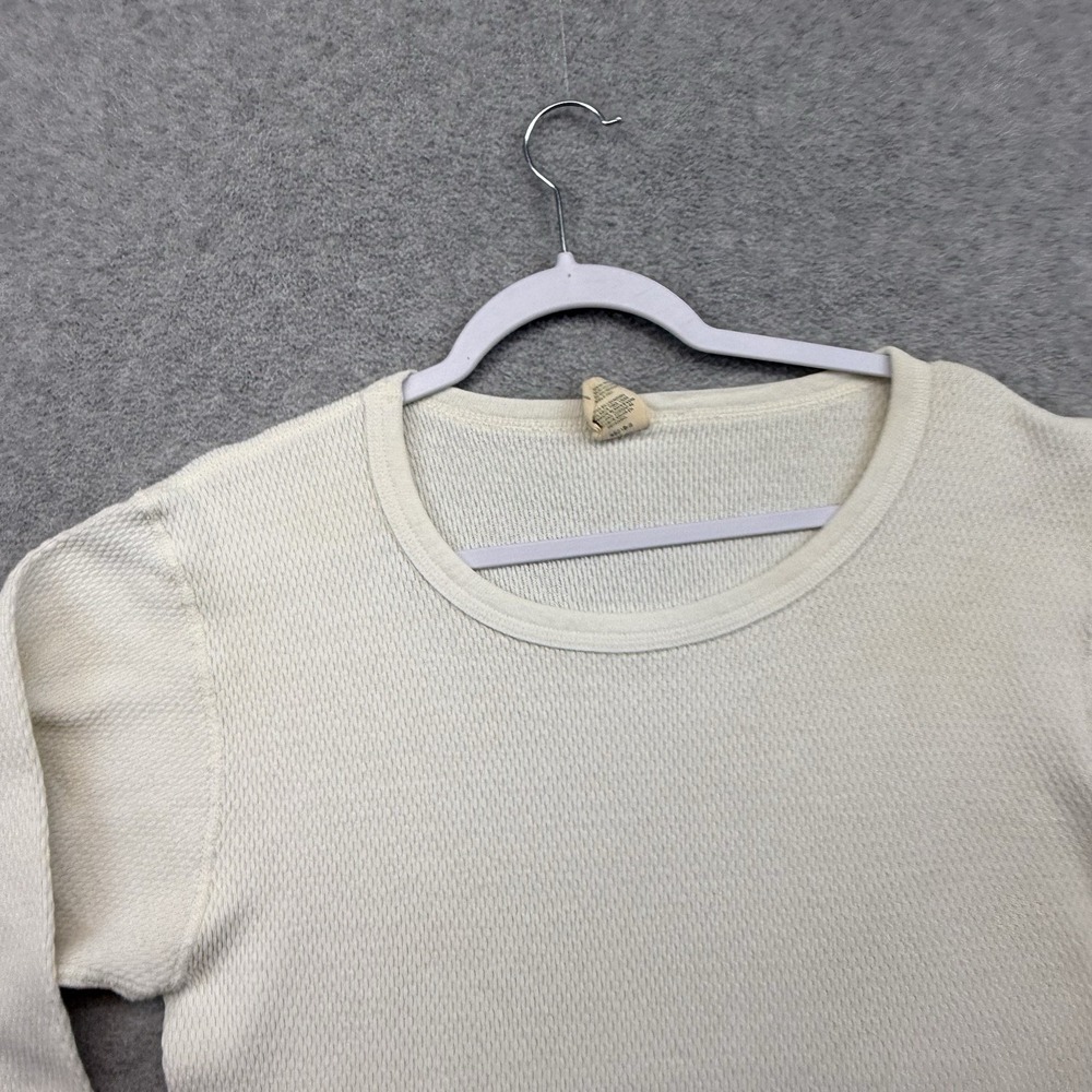 Vintage St Johns Bay Thermal Waffle Knit Long John Shirt White Men's L‎ 80s 90s - Picture 3 of 8